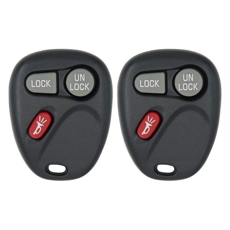 Keyless2Go Replacement for Keyless Entry Car Key Fob Vehicles That Use 3 Button KOBLEAR1XT 15042968 Remote, Self-Programming - 2 Pack - Image 1